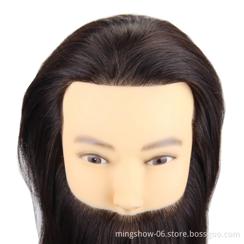 100% Real Hair Men Hairdressing Training Head Cutting Practice Salon Human Hair Male Mannequin Wig Head Model